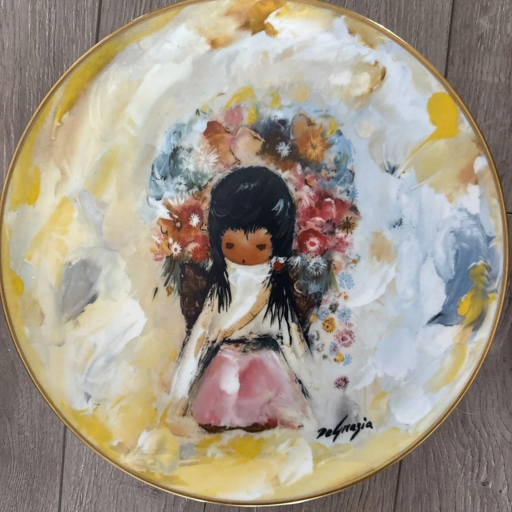 Vintage De Grazia Collector Plates 1977‎ The Flower Girl & 1978 The White Dove